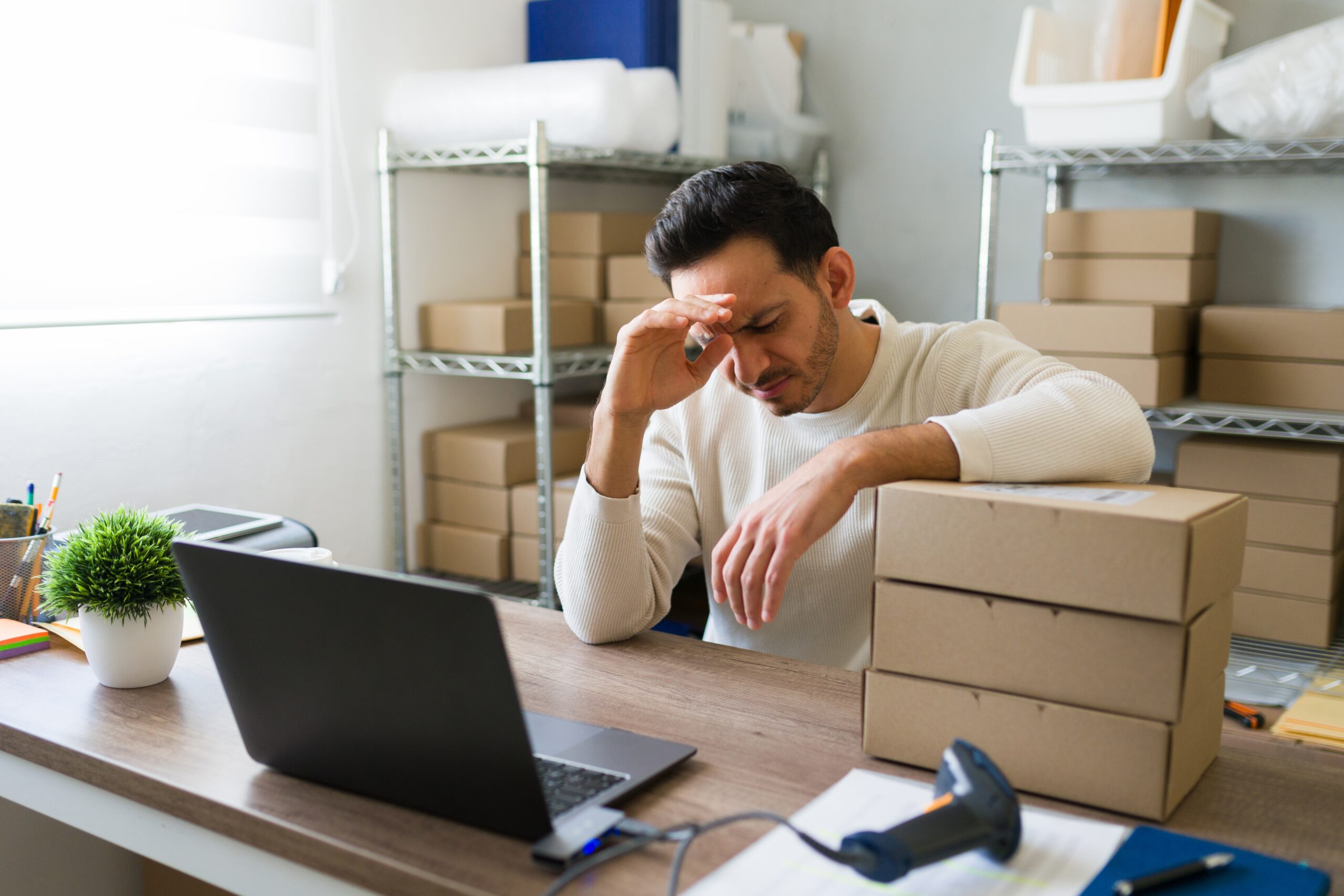 Small business owner struggling to pay bills Small business owner struggling to pay bills